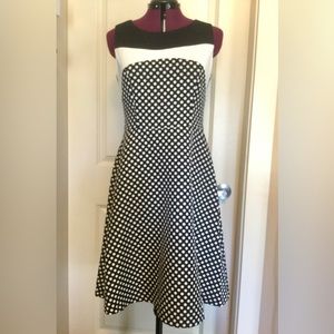 Fit & flare Dress size 8 black & white polka dot